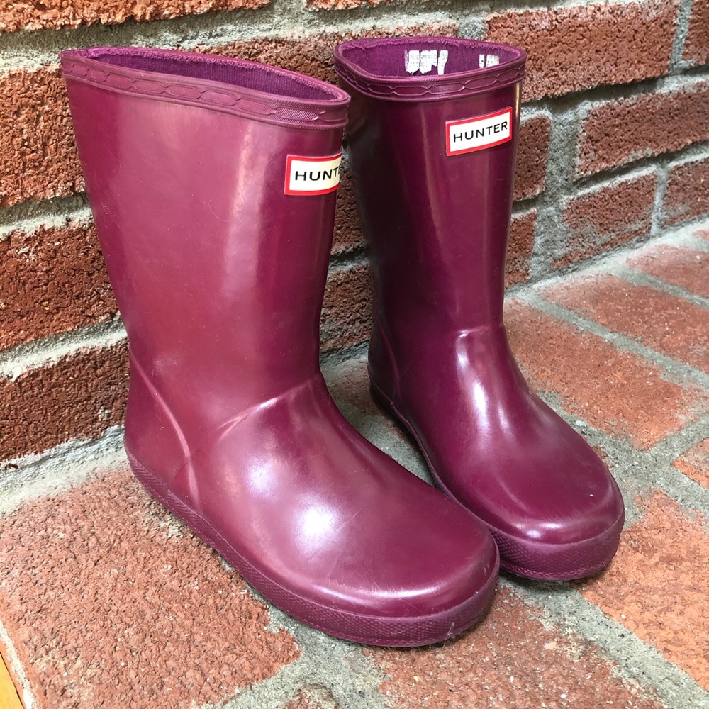 Kids Hunter Boots US size 12 purple